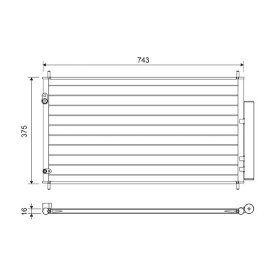 Kuva VALEO 822606 Ilmastoinnin Lauhdutin Vedenerottimella Alumiini 375 HONDA: CIVIC 9