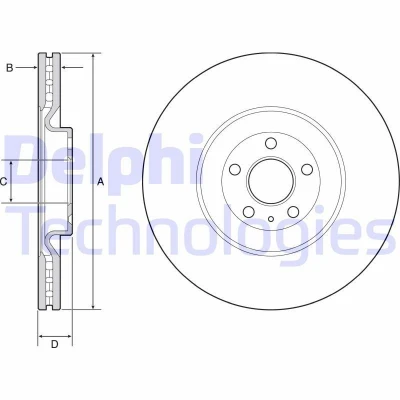 Kuva DELPHI BG9233C Jarrulevyt 366 30 5 Tuuletettu pinnoitettu hiiliteräs ilman pyöränlaakeria, ABS sensorirengasta VOLVO: XC60 II, XC90 II