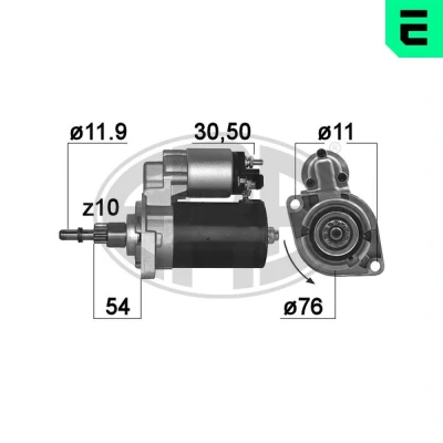 Kuva ERA 220030A Starttimoottori 12 1,1 10 VOLKSWAGEN: GOLF 4, New Beetle Hatchback, 3, AUDI: A3 SEAT: Ibiza 2