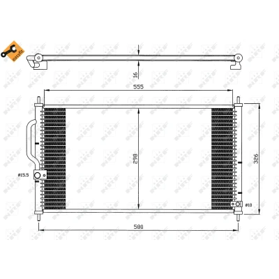 Kuva NRF EASY FIT 35627 Ilmastoinnin Lauhdutin Tiivisterenkaalla 15,5 10,1 Alumiini 555