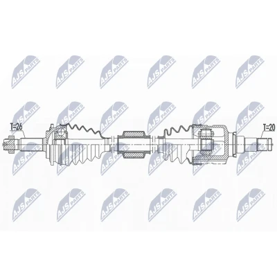 Kuva Vetoakseli TOYOTA YARIS (_p13_), Etuakseli, oikea OE 434100D401, 434100D660