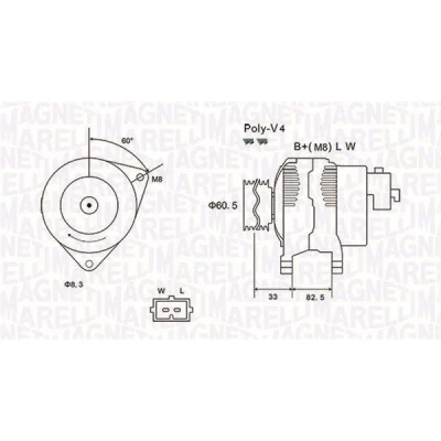 Kuva MAGNETI MARELLI 063731317010 Laturi 12V 95A FORD: Transit Mk4 Bussi, Flatbed Kuorma auto/Alusta