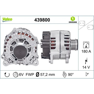 Kuva VALEO 439800 Laturi 14V 180A AUDI: A6 C7 Avant, A4 B8 Sedan, A5 Sportback