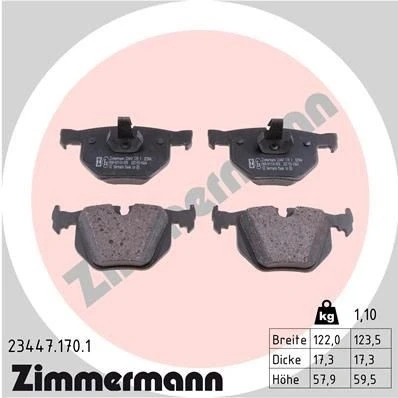 Kuva ZIMMERMANN 23447.170.1 Jarrupalat Kulumisenilmaisemelle Valokuva vastaa toimituslaajuutta BMW: 7