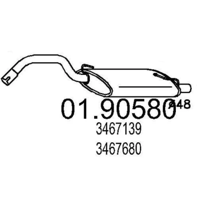 Kuva MTS 01.90580 Takaäänenvaimennin 900 VOLVO: 460 L