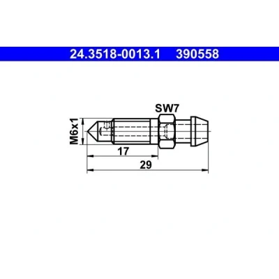 Kuva ATE 24.3518 0013.1 Ilmaruuvi VOLKSWAGEN: GOLF 3, SKODA: Octavia I Hatchback