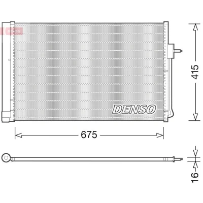 Kuva DENSO DCN15001 Ilmastoinnin Lauhdutin Vedenerottimella R 134a