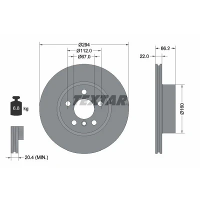 Kuva TEXTAR 92327005 Jarrulevyt BMW: 3 Sedan, Touring