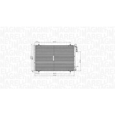 Kuva MAGNETI MARELLI 350203825000 Ilmastoinnin Lauhdutin 575x358x16 358 575 16 PEUGEOT: 206 Hatchback, SW, 206+ Hatchback