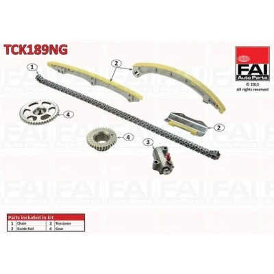 Kuva FAI AutoParts TCK189NG Jakoketjusarja ilman tiivisteitä, Hammaspyörillä Yksinkertainen, Ketju hiljainen HONDA: CR V 2