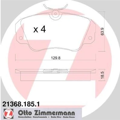 Kuva ZIMMERMANN 21368.185.1 Jarrupalat Kulumisenilmaisemelle Ruuveilla Valokuva vastaa toimituslaajuutta OPEL: Omega B Sedan, Caravan