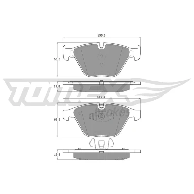 Kuva TOMEX brakes TX 13 251 Jarrupalat Etuakseli Kulumisenilmaisemelle BMW: 3 Touring, Coupe, Sedan