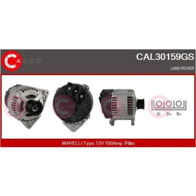 Kuva CASCO CAL14111AS Laturi 12V 124A FORD: Transit Connect Mk1 Van, Focus Farmari, Hatchback