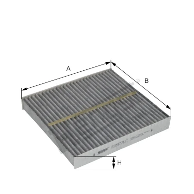 Kuva HENGST FILTER E3977LC Raitisilmasuodatin Aktiivihiilisuodatin 218 198 30 NISSAN: X Trail, Murano I, INFINITI: FX SUV