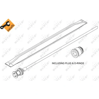 Kuva NRF 33350 Ilmastoinnin Kuivain R 1234yf, 134a Muovi Kiinnitysmateriaalilla, Tiivisterenkaalla EASY FIT VOLKSWAGEN: Multivan 5 (7HM, Transporter