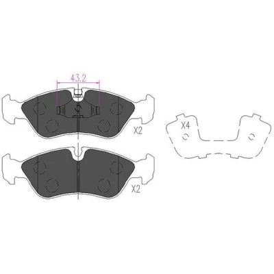 Kuva KAVO PARTS KBP 1004 Jarrupalat OPEL: Vectra A Sedan, B Farmari, Omega Sedan
