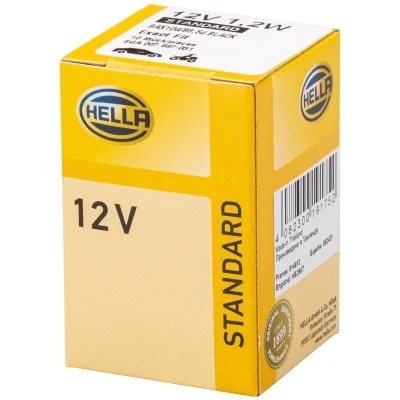 Kuva HELLA 8GA 007 997 031 Polttimo, Mittariston Valo 12 1,2 Sokkelipolttimo B8.5d Halogeeni
