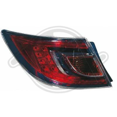 Kuva DIEDERICHS 5626091 Takavalot Vasen W21W, LED punainen, Lasinkirkas