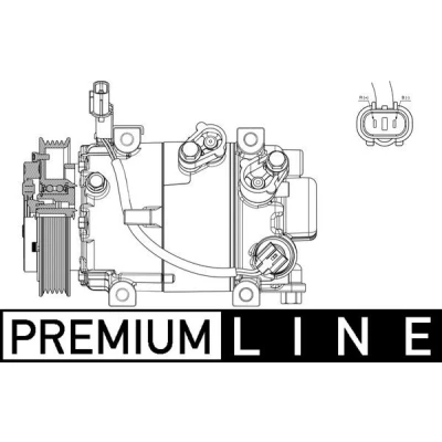 Kuva MAHLE ORIGINAL ACP 629 000P Ilmastoinnin Kompressori 6VS14e 12 PAG 46 YF R 1234yf, 134a