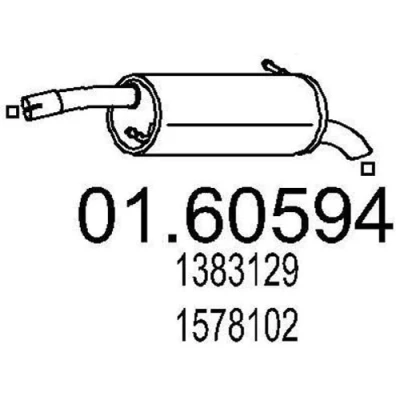 Kuva MTS 01.60594 Takaäänenvaimennin 830 FORD: FIESTA 5