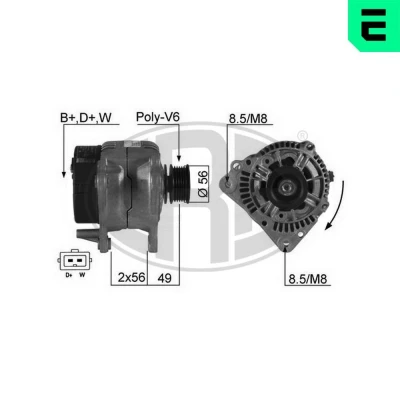 Kuva ERA 210350A Laturi 14V 90A VOLKSWAGEN: Golf 4, New Beetle Hatchback, 4 Variant, AUDI: A3 SKODA: Octavia I Hatchback