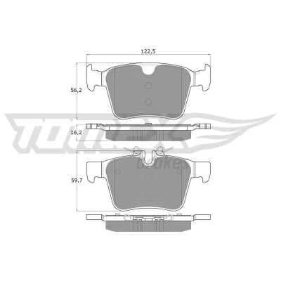 Kuva TOMEX brakes TX 18 16 Jarrupalat Taka akseli Kulumisenilmaisemelle JAGUAR: XF Sedan, VOLVO: XC60 II, XC90 LAND ROVER: Range Rover Evoque