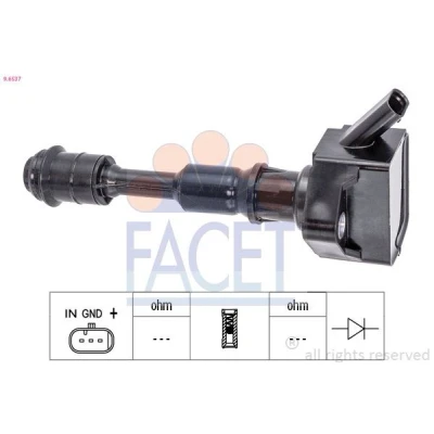 Kuva FACET 9.6537 Sytytyspuola VOLVO: V70 3, S80 II, XC60 I