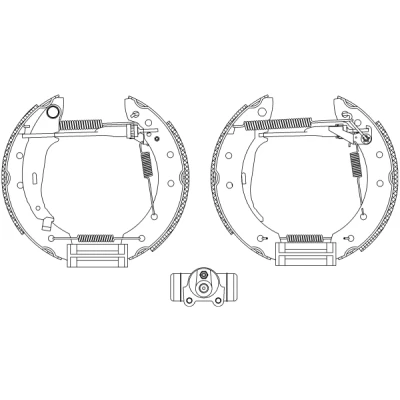 Kuva TEXTAR Shoe Kit Pro 84048000 Jarrukenkäsarja, Rumpujarru Pyörän jarrun sylinterillä, Säätöelementillä