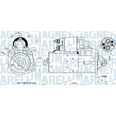 Kuva MAGNETI MARELLI 063721398010 Starttimoottori 12 1,4 9 VOLVO: V50, S40 II
