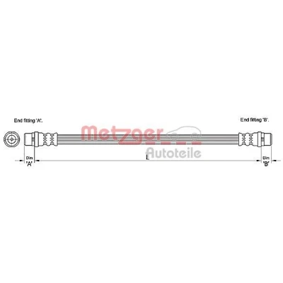 Kuva METZGER 4110254 Jarruletku 318 AUDI: A6 C6 Avant, Sedan, Allroad