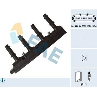 Kuva Sytytyspuola CHEVROLET, OPEL, VAUXHALL OE 1208092, 1208093, 1208096