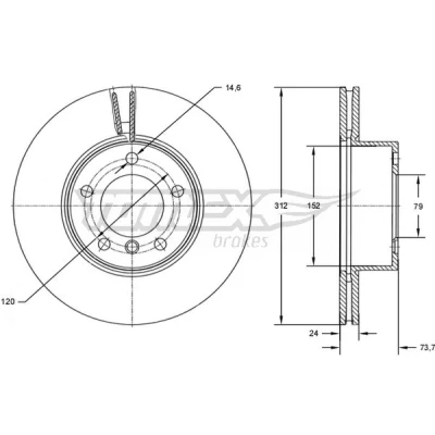 Kuva Jarrulevy TOMEX Brakes TX 72 78