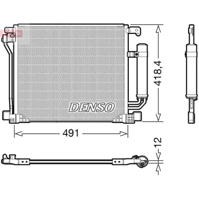 Kuva DENSO DCN46025 Ilmastoinnin Lauhdutin Vedenerottimella R 134a