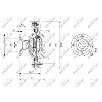 Kuva NRF 49621 Viskokytkin TOYOTA: HIACE 4 Kasten