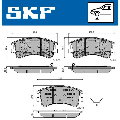 Kuva SKF VKBP 80421 A Jarrupalat akustisella kulumavaroittimella