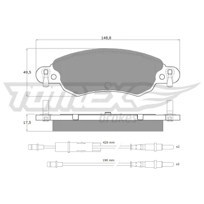 Kuva TOMEX brakes TX 13 30 Jarrupalat Etuakseli Sis. kulumisenilmaisimen, akustisella kulumavaroittimella Tarvikkeilla CITROËN: C5 II Hatchback