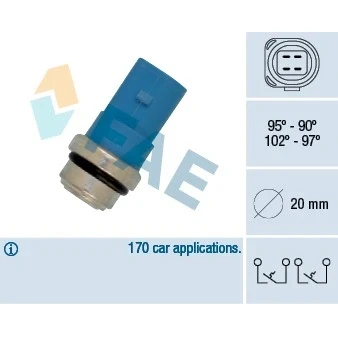 Kuva Lämpökytkin, jäähdyttimen puhallin AUDI, SKODA, VW OE 51780079 S1, 51780079, 8D0 959 481 B