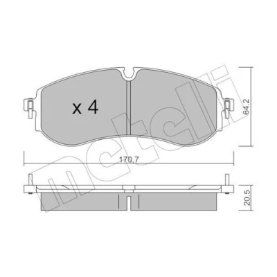 Kuva METELLI 22 1263 0 Jarrupalat Kulumisenilmaisemelle VOLKSWAGEN: Crafter Van, Bussi, MAN: TGE Umpikori
