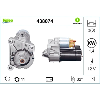 Kuva VALEO NEW ORIGINAL PART 438074 Starttimoottori 12 1,4 11