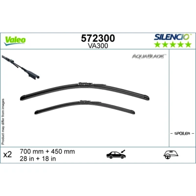 Kuva Pyyhkijänsulka Valeo 572300 Edessä Flatblade pyyhinsulka (rungoton) Top Lock Lämmittämätön TESLA: Model X