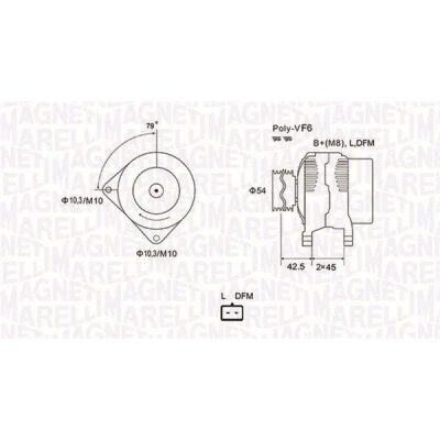 Kuva MAGNETI MARELLI 063731879010 Laturi 12V 90A CITROËN: Jumper II Van, Bussi, Berlingo II, FIAT: Ducato Bussi