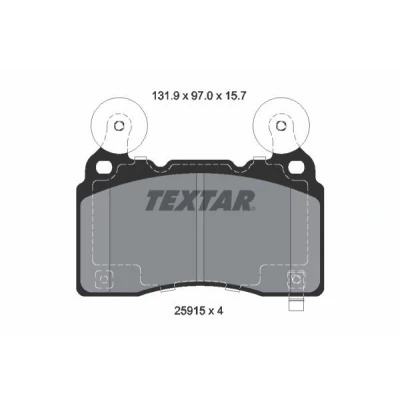 Kuva TEXTAR 2591501 Jarrupalat akustisella kulumavaroittimella CHEVROLET: Camaro V Coupe