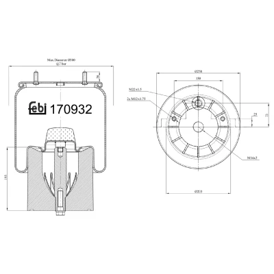 Kuva FEBI BILSTEIN 170932 Metallipalje, ilmajousitus