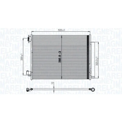 Kuva MAGNETI MARELLI 350203823000 Ilmastoinnin Lauhdutin Vedenerottimella 525x400x12 400 525 12