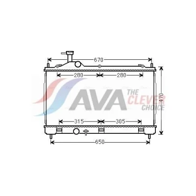 Kuva AVA COOLING SYSTEMS MT2256 Jäähdytin Alumiini 400mm 688mm 16mm Ilman tiivisteitä nestesäiliötä Jäähdytysrivat juotetut