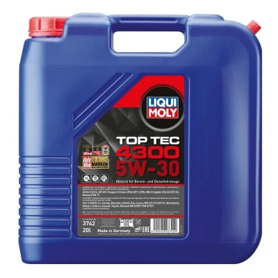 Kuva Liqui Moly Top Tec 4300 5W 30 20l Moottoriöljy 3742 MERCEDES BENZ: C sarja T modell, E Sedan, TOYOTA: Auris Hatchback