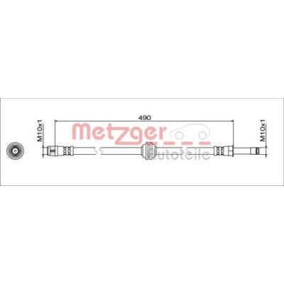 Kuva METZGER 4111781 Jarruletku Etuakseli, vasen, oikea 490 MERCEDES BENZ: Vito Mixto