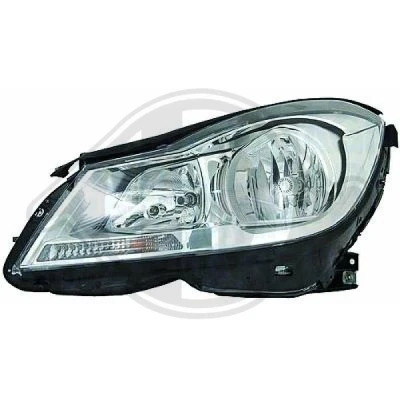 Kuva DIEDERICHS Priority Parts 1672181 Ajovaloumpio Vasen H7/H7 Kromi Valokorkeussäätimen moottorilla MERCEDES BENZ: C sarja T modell, Sedan