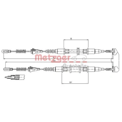 Kuva METZGER 11.5854 Käsijarruvaijeri Takana 1273/690+1690/1092 COFLE