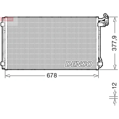 Kuva DENSO DCN32068 Ilmastoinnin Lauhdutin ilman vedenerotinta R 134a